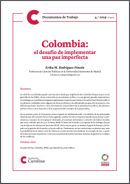 Portada Documento de Trabajo nº 4 Fundación Carolina