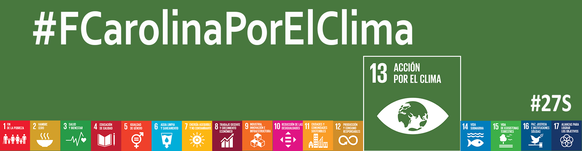 banner Huelga por el clima fondo verde