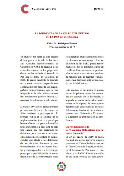 Portada documento Análisis Carolina Nº 18 2019