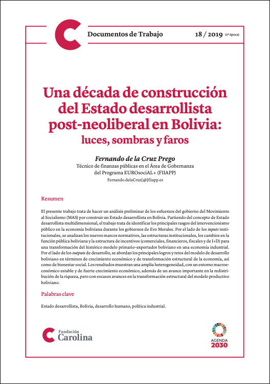 Portada Documento de Trabajo nº 18 Fundación Carolina