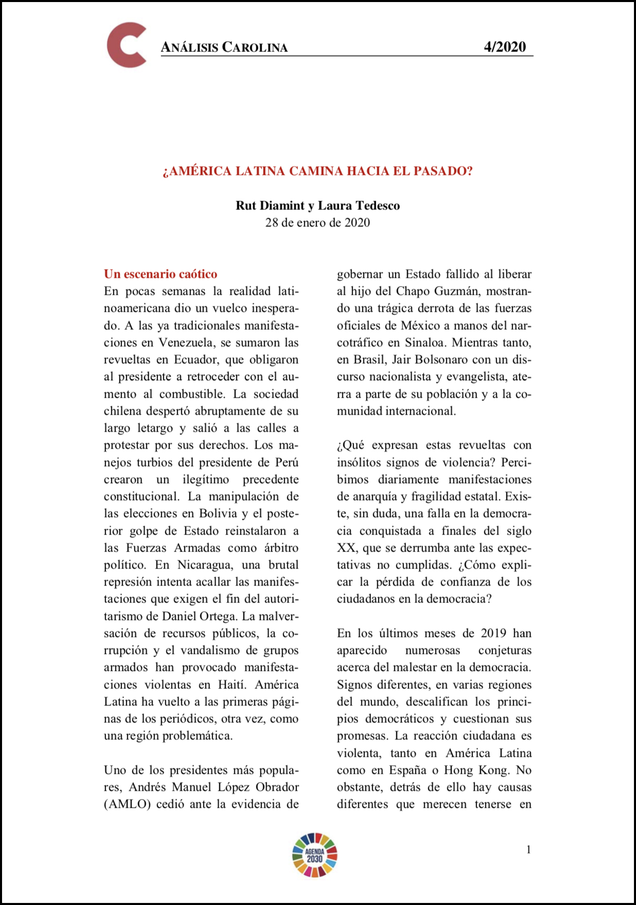 Portada Análisis Carolina nº 4