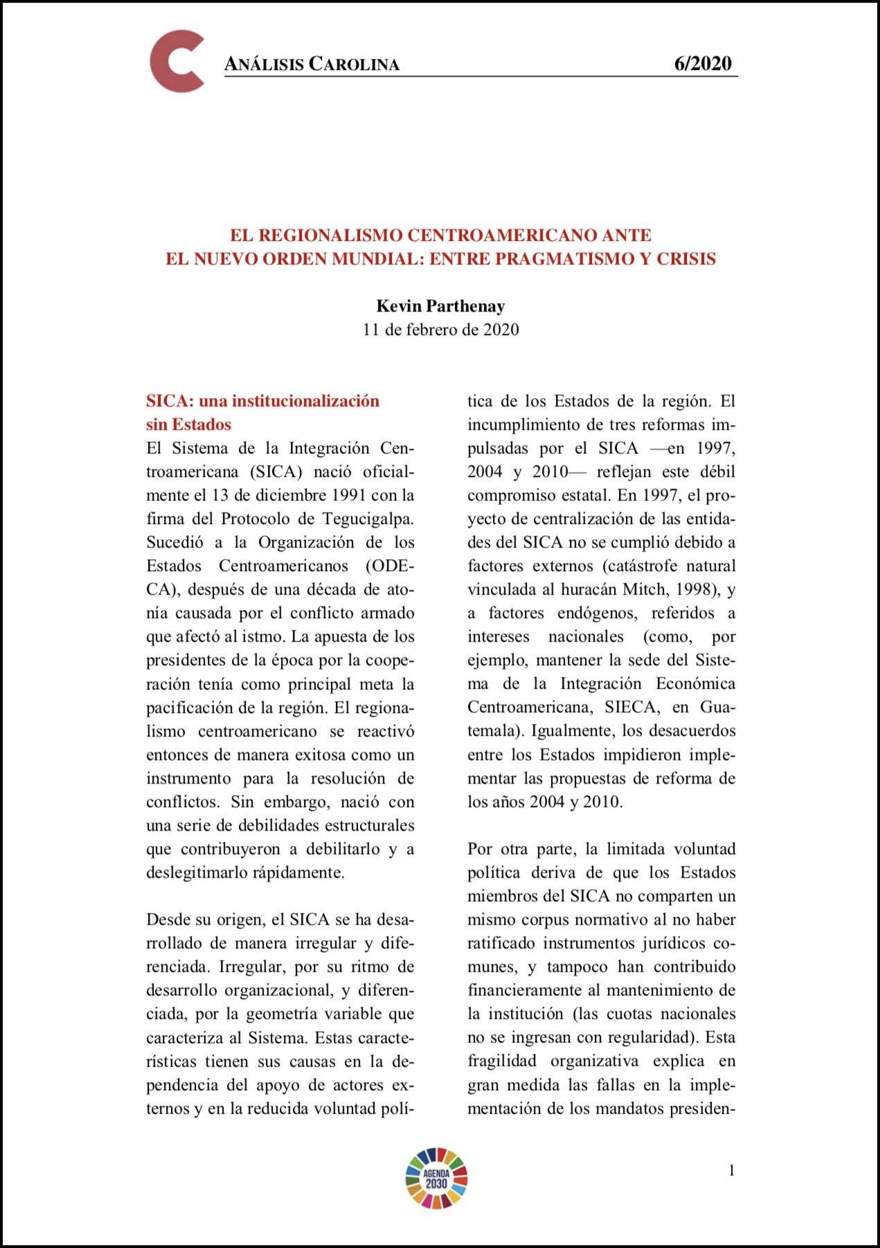 Portada Análisis Carolina nº 6