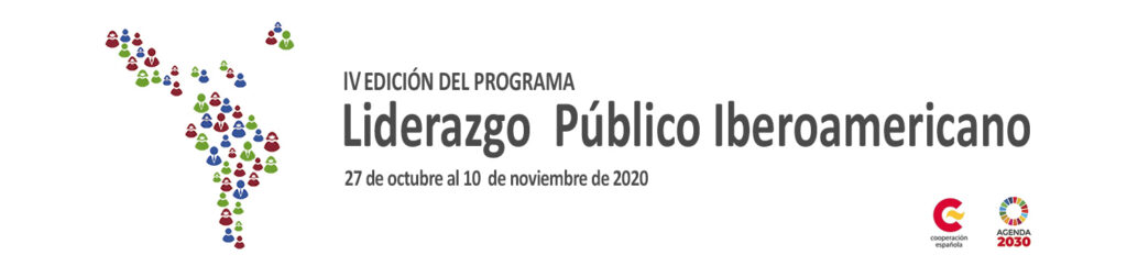 Cartel oficial de la IV edición del programa de Liderazgo Público Iberoamericano, del 27 de Octubre al 10 de Noviembre de 2020