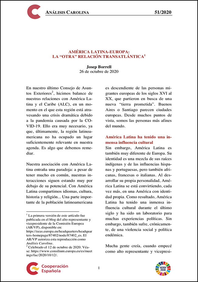 "América Latina-Europa: la ‘otra’ relación transatlántica"