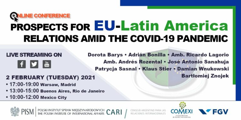Cartel «Perspectivas de las relaciones entre la UE y América Latina en tiempos de la pandemia del COVID-19»
