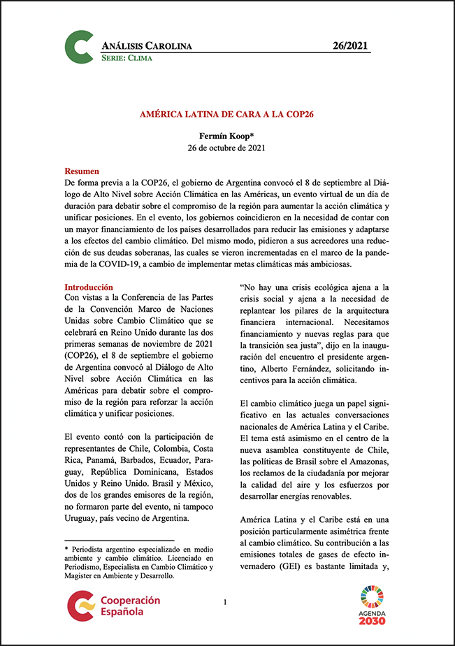 América Latina de cara a la COP 26