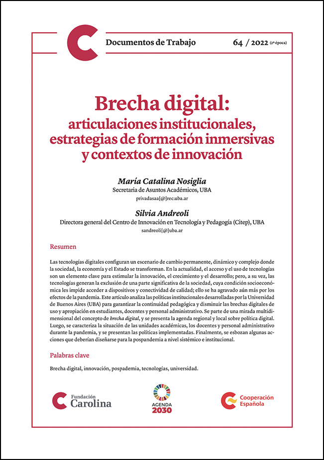 Brecha digital: articulaciones institucionales, estrategias de formación inmersivas y contextos de innovación