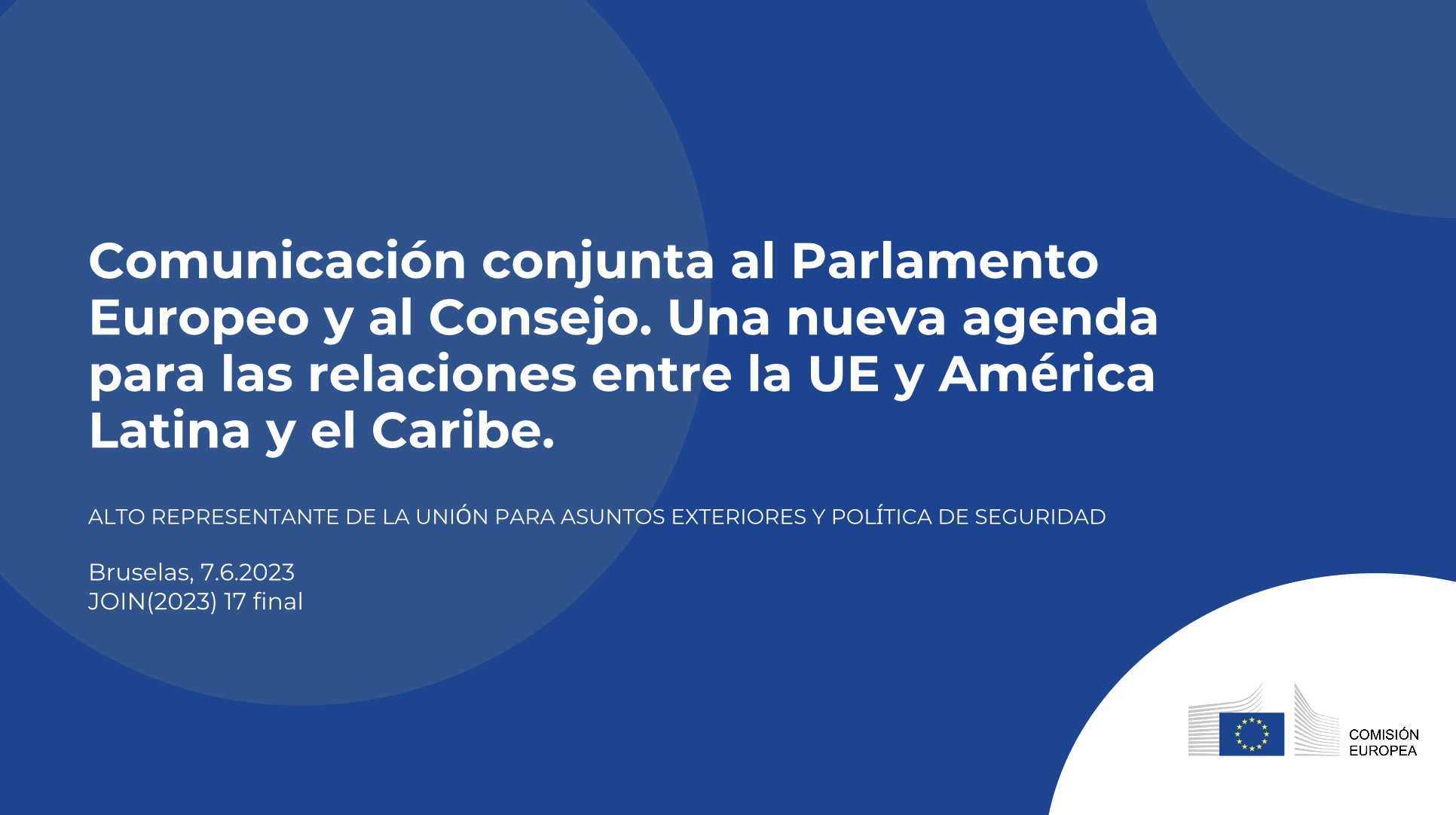 Comunicación conjunta al Parlamento Europeo y Consejo "Una nueva agenda ...