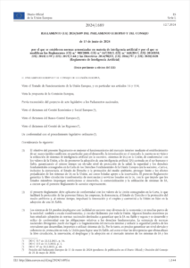 REGLAMENTO (UE) 2024/1689 DEL PARLAMENTO EUROPEO Y DEL CONSEJO