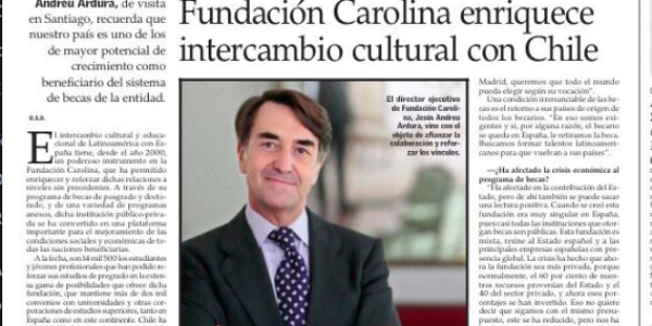 Entrevista a jesus Andreu en El Mercurio de Chile