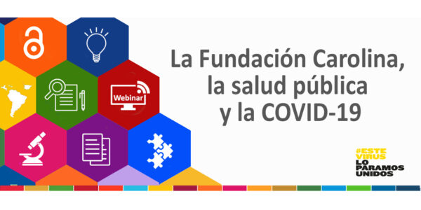Banner de la página especial "La Fundación Carolina, la salud pública y la COVID-19"