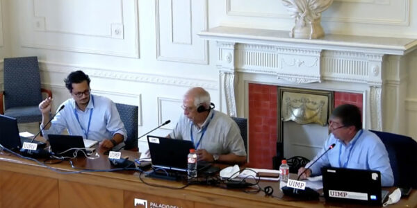 Imagen seminario UIMP agosto 2020 con Marcelo Ebrard, José Antonio Sanahuja y Josep Borrell
