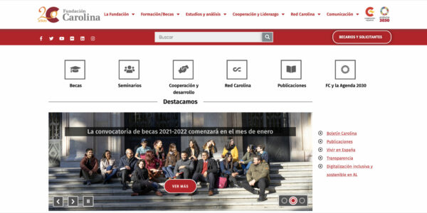 Página web de Fundación Carolina