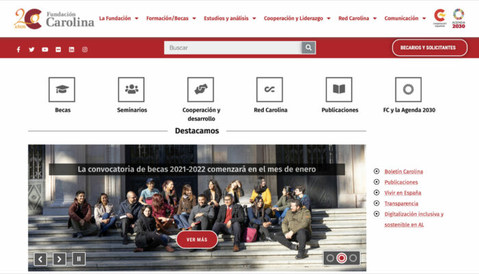 Página web de Fundación Carolina